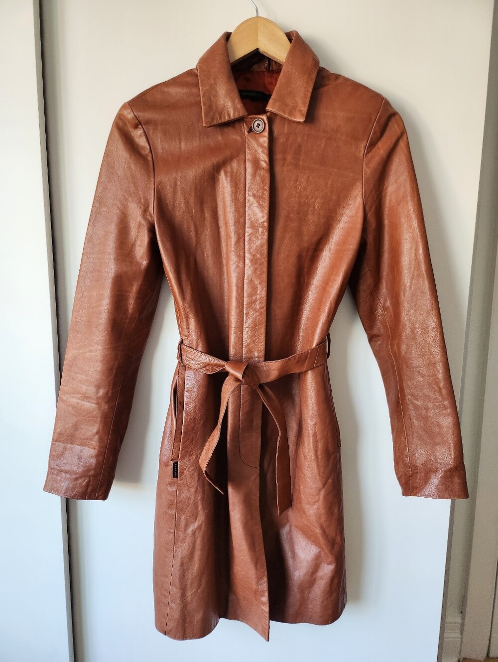 Rudsak Conac Leather Trench Coat with Belt